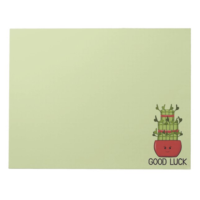 Lucky Bamboo Plant with Greeting Notepad (Front)