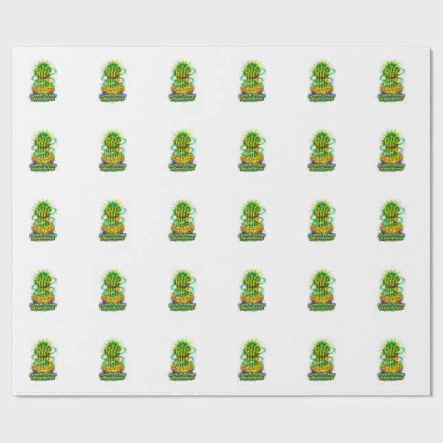 Lucky Bamboo Wrapping Paper Prosperity Gift Wrap (Flat)