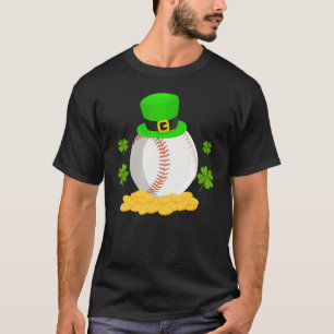 Lucky Baseball Leprechaun Hat Pile Golden Coins Ir T-Shirt