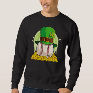 Lucky Baseball Leprechaun Hat Pile Golden Coins Sweatshirt