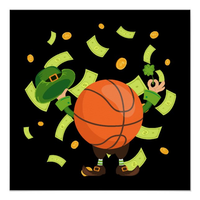 Lucky Basketball Happy Patrick's Day Poster (Front)