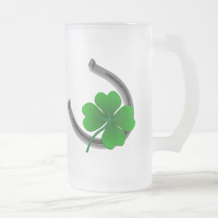 Lucky Beer Glass St. Patrick's Day Shamrock Mug