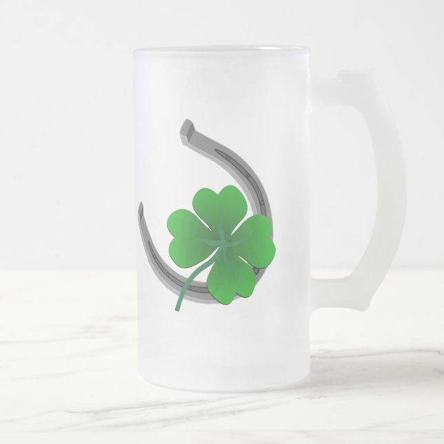 Lucky Beer Glass St. Patrick's Day Shamrock Mug (Right)