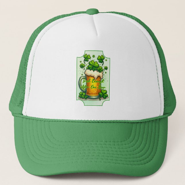 Lucky Beer St Patrick’s Day Shirt – boné Trucker Hat (Front)
