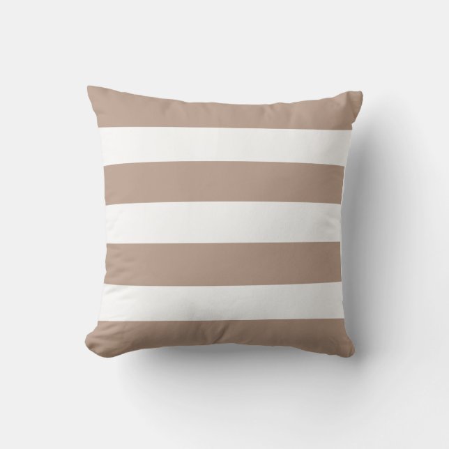 Lucky Beige & White Striped Cushion (Front)