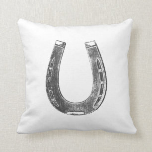 Lucky Big Horseshoe Pillow
