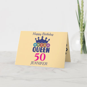 Lucky Bingo Queen Birthday Card