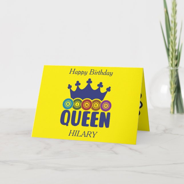 Lucky Bingo Queen Birthday  Card (Front)