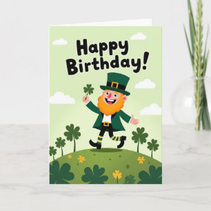 Lucky Birthday Leprechaun Card