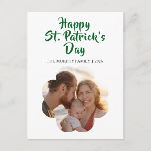 Lucky Black Cat Shamrock Photo St. Patrick's Day H Holiday Postcard