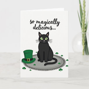 Lucky Black Cat St Patricks Day Card