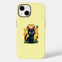 Lucky Black Cat: St. Patrick's Day Clover & Coins
