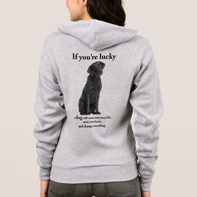 Lucky Black Lab Hoodie (Back)