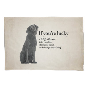 Lucky Black Lab Pillowcase