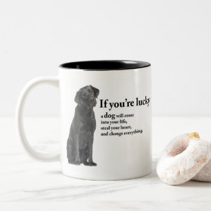 Lucky Black Lab Two-Tone Coffee Mug