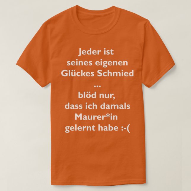 Lucky blacksmith bricklayer T T-Shirt (Design Front)