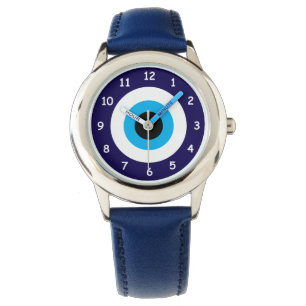 Lucky blue Evil Eye symbol kid's watch