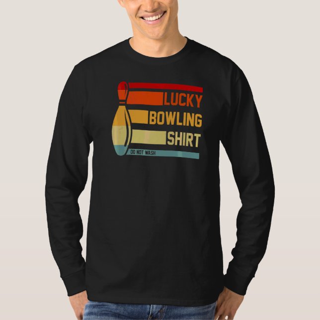 Lucky Bowling   Bowling Tournament Bowler Vintage T-Shirt (Front)