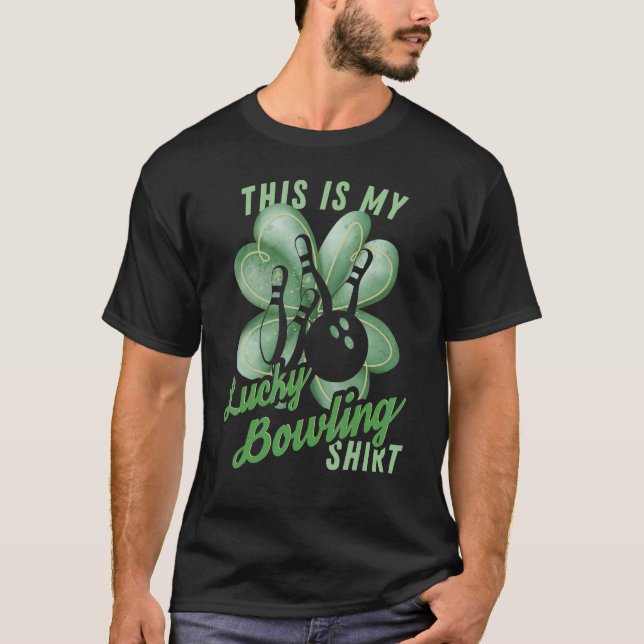Lucky bowling u2013 Ten Pin Bowler green C T-Shirt (Front)