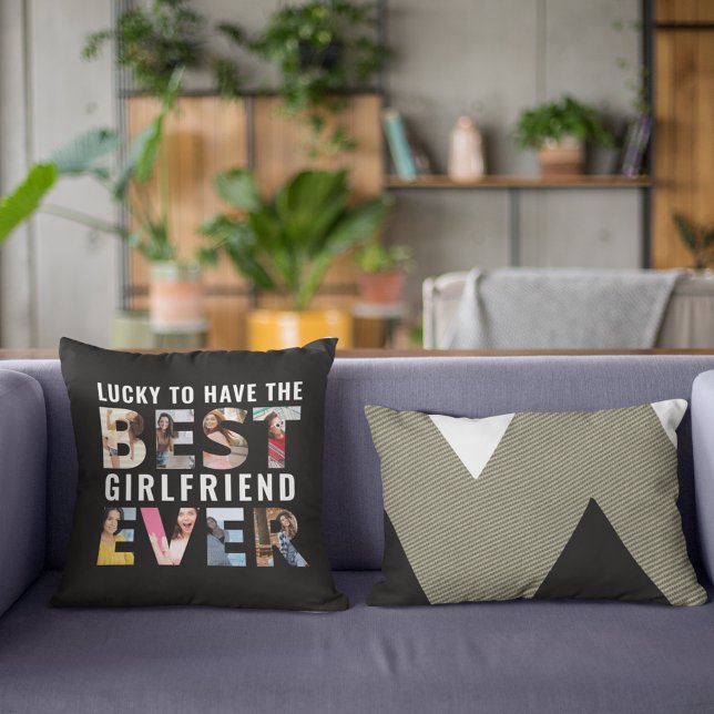 Lucky Boyfriend Best Girlfriend Ever Photo Cushion (Creator Uploaded)
