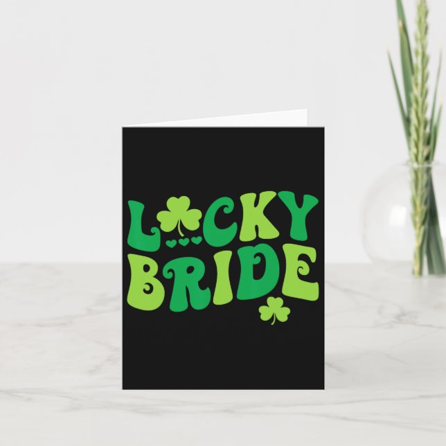 Lucky Bride Groom Couples Matching Wedding St Patr Card (Front)