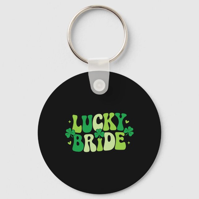 Lucky Bride Groom Couples Matching Wedding St Patr Key Ring (Front)