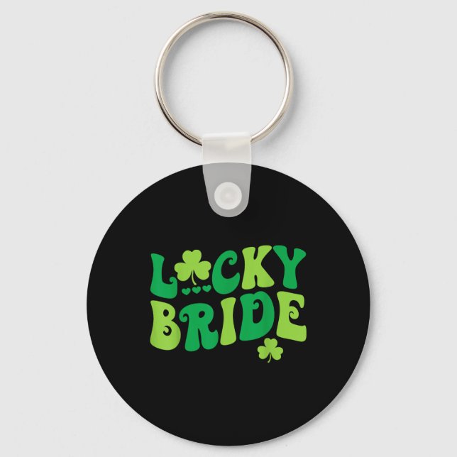 Lucky Bride Groom Couples Matching Wedding St Patr Key Ring (Front)