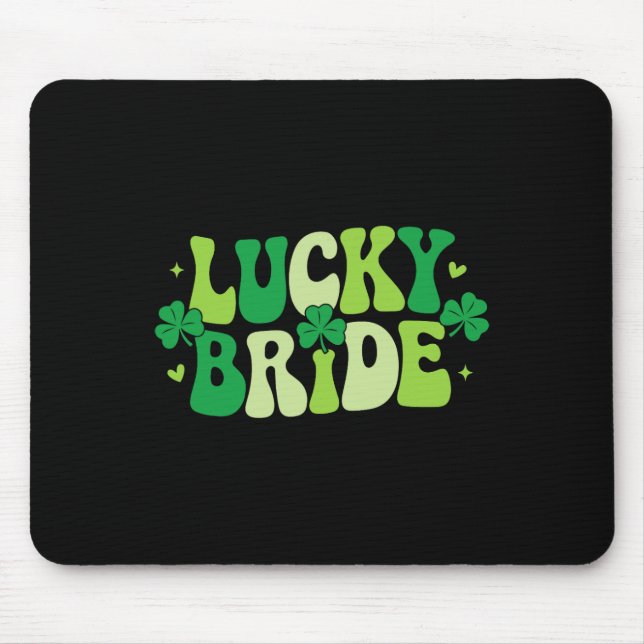 Lucky Bride Groom Couples Matching Wedding St Patr Mouse Pad (Front)