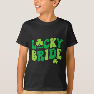 Lucky Bride Groom Couples Matching Wedding St Patr T-Shirt