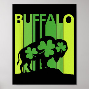 Lucky Buffalo Animal St Patrick's Day Irish Gift Poster