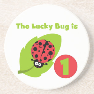 Lucky  Bug 1st Birthday T-shirts and Gifts Coaster