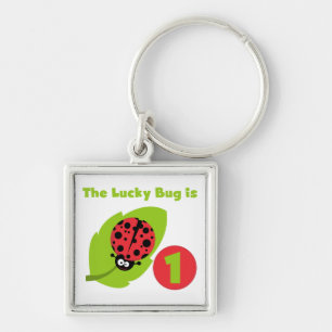 Lucky  Bug 1st Birthday T-shirts and Gifts Key Ring