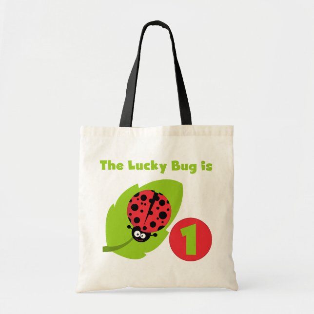 Lucky  Bug 1st Birthday T-shirts and Gifts Tote Bag (Front)