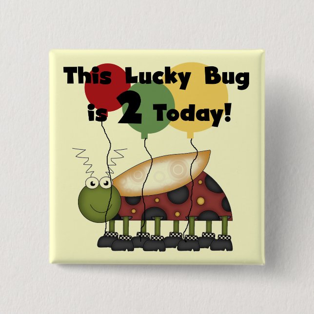 Lucky Bug 2nd Birthday T-shirts and Gifts 15 Cm Square Badge (Front)