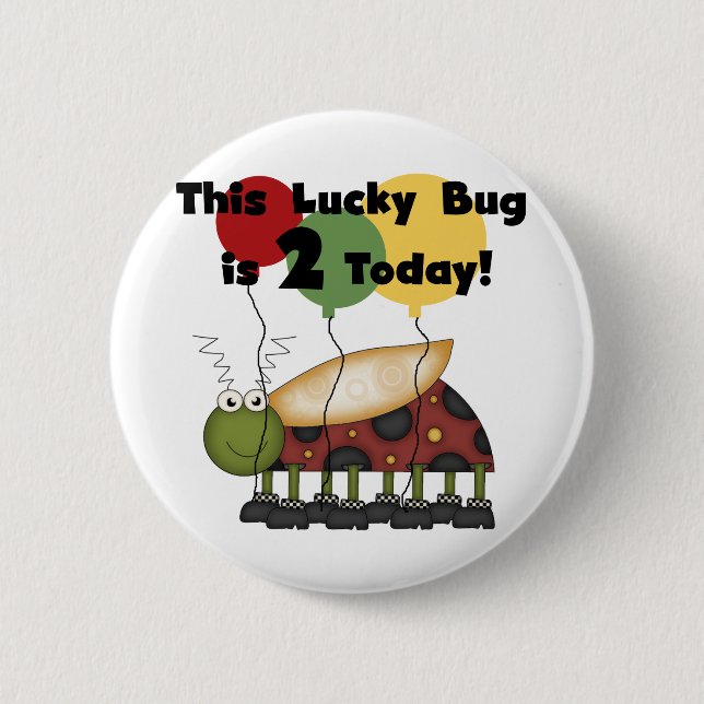 Lucky Bug 2nd Birthday T-shirts and Gifts 6 Cm Round Badge (Front)