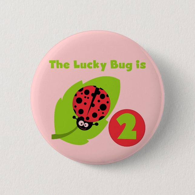 Lucky Bug 2nd Birthday T-shirts and Gifts 6 Cm Round Badge (Front)