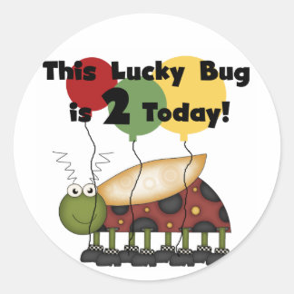 Lucky Bug 2nd Birthday T-shirts and Gifts Classic Round Sticker