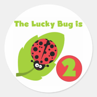 Lucky Bug 2nd Birthday T-shirts and Gifts Classic Round Sticker