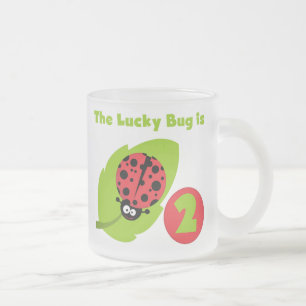 Lucky Bug 2nd Birthday T-shirts and Gifts Frosted Glass Coffee Mug