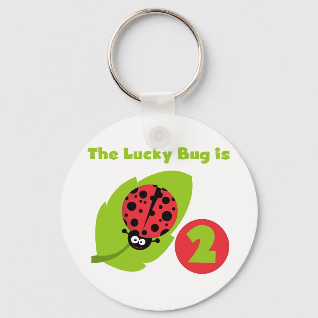 Lucky Bug 2nd Birthday T-shirts and Gifts Key Ring (Front)