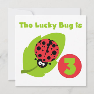 Lucky Bug 3rd Birthday T shirts and Gifts Card