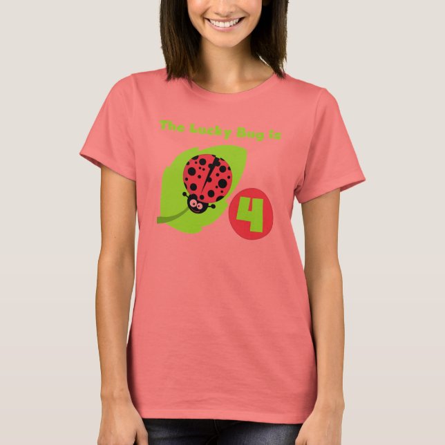 Lucky Bug 4th Birthday T-shirts and Gifts (Front)