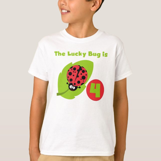 Lucky Bug 4th Birthday T-shirts and Gifts (Front)