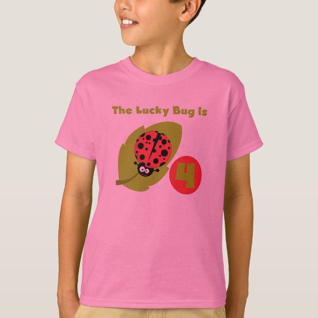 Lucky Bug 4th Birthday T-shirts and Gifts (Front)