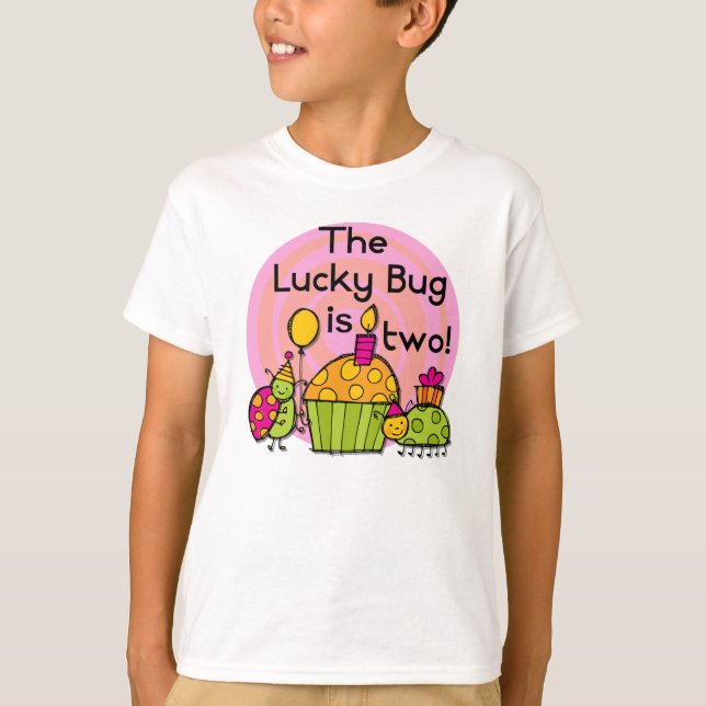 Lucky Bug Cupcake 2nd Birthday T-shirts and Gifts (Front)