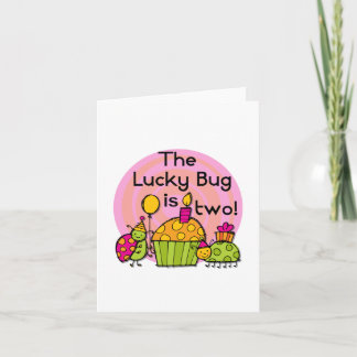 Lucky Bug Cupcake 2nd Birthday T-shirts and Gifts Card