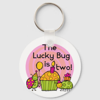 Lucky Bug Cupcake 2nd Birthday T-shirts and Gifts Key Ring