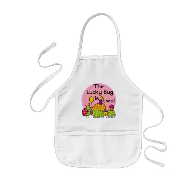 Lucky Bug Cupcake 2nd Birthday T-shirts and Gifts Kids Apron (Front)
