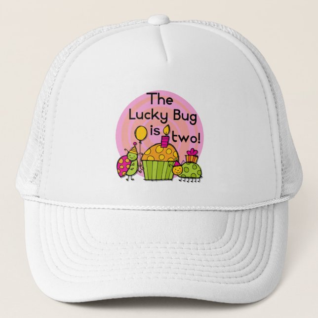 Lucky Bug Cupcake 2nd Birthday T-shirts and Gifts Trucker Hat (Front)