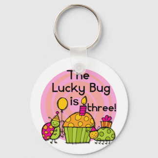 Lucky Bug Cupcake 3rd Birthday Tshirts and Gifts Key Ring